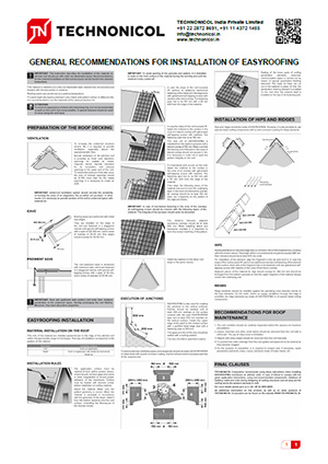 EASYROOFING installation instructions