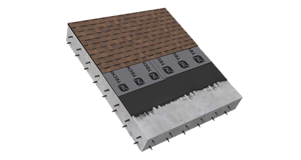 Solution for a pitched roof without insulation torching