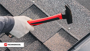 Installation of pitched roofing with shingles by TECHNONICOL - nailing method (subtitles)